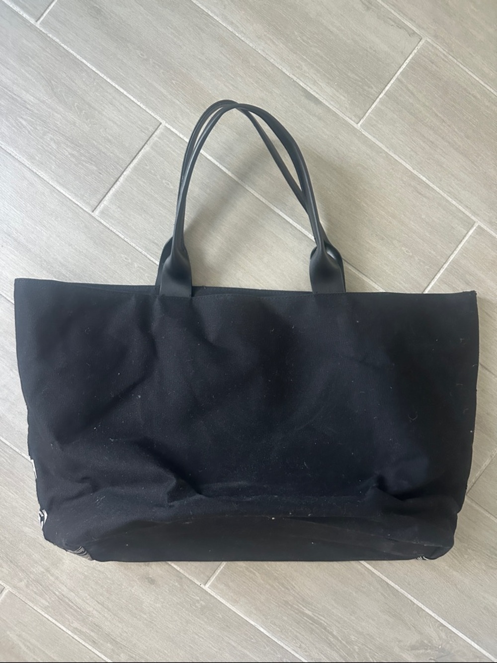 Victoria's Secret Silver Sequin Logo Tote with Black Handles - Picture 4 of 5